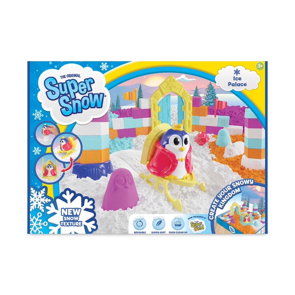 Arena moldeable super sand blanca palacio de hielo con moldes