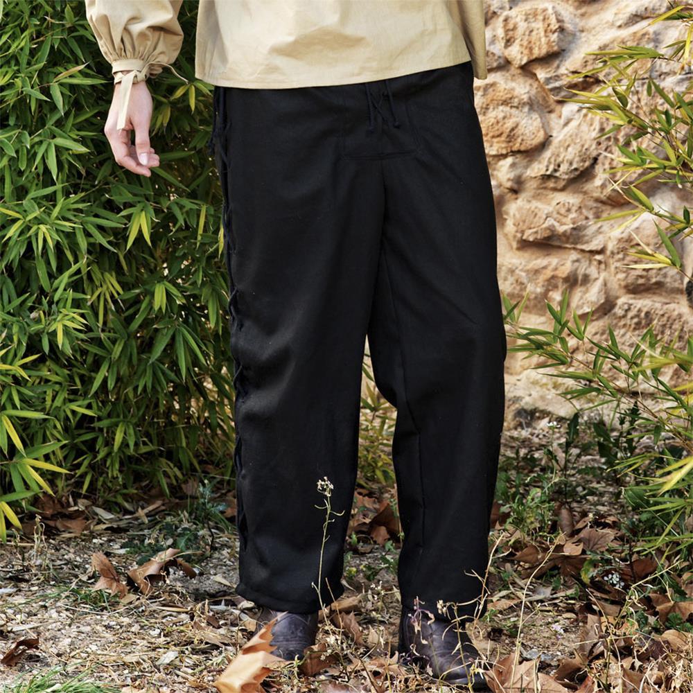 Disfraz Adulto Pantalon Negro Medieval Hombre - Talla L