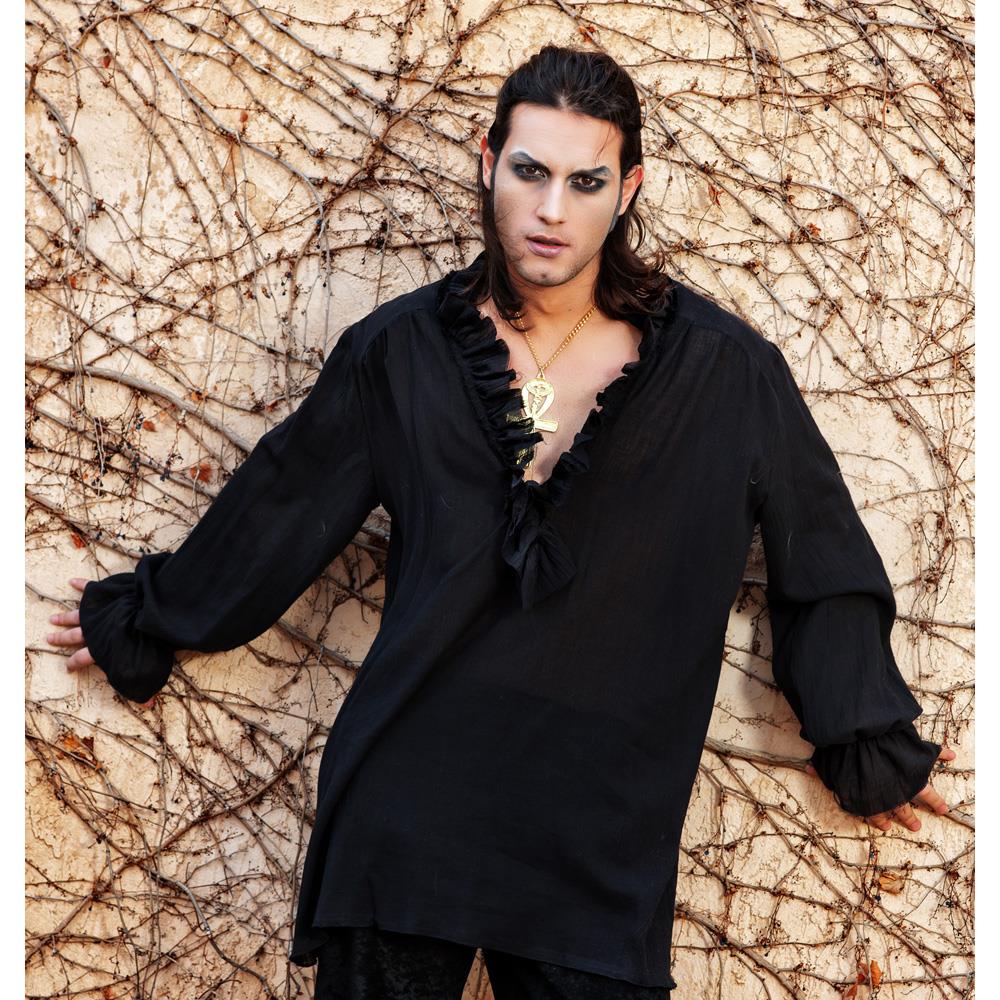 Disfraz Adulto Camisa Medieval Negra Hombre - Talla Xl