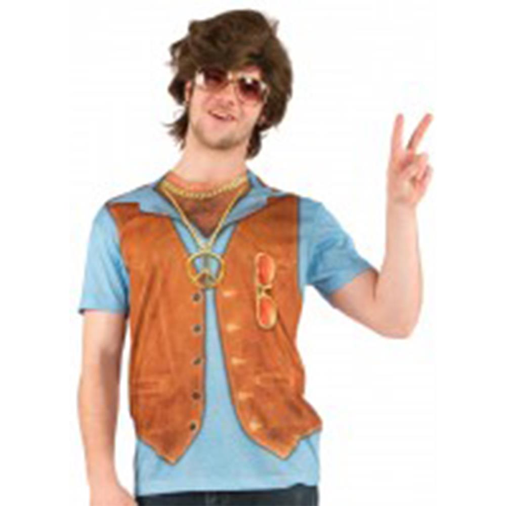 Disfraz Adulto Camiseta Hippy Hombre - Talla Xl