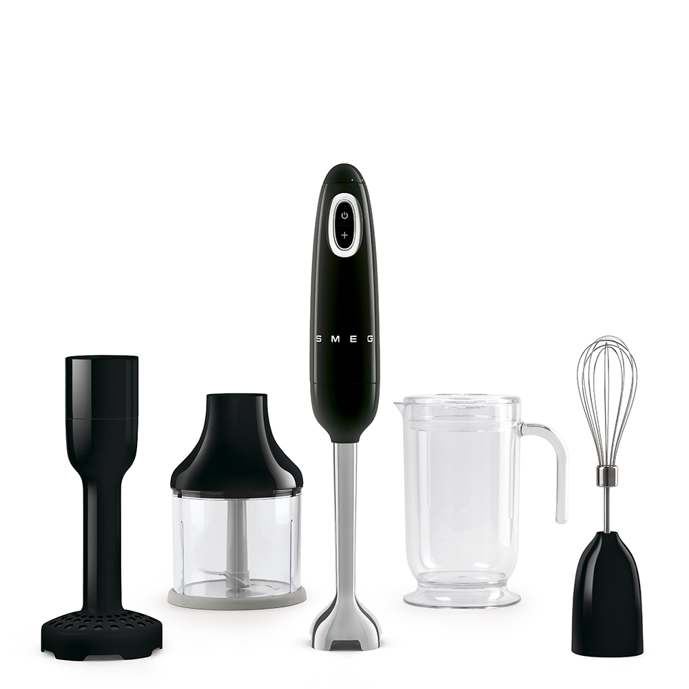 SMEG HAND BLENDER BLACK WITH ACCESSORIES HBF22BLEU