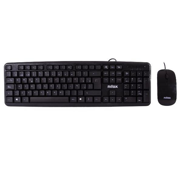 NILOX COMBO KEYBOARD + OPTICAL MOUSE FLAT USB NXKME000004
