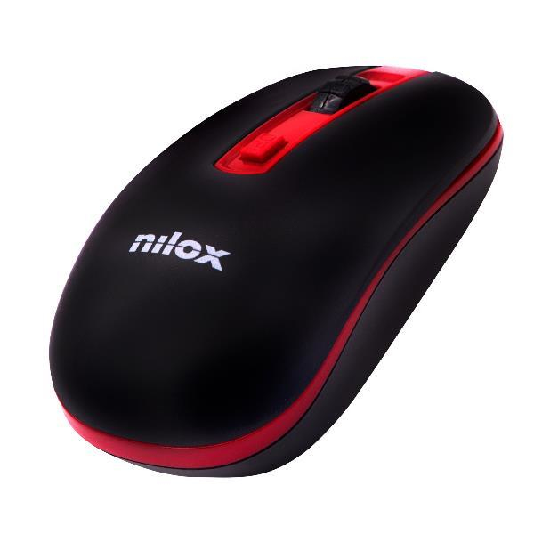 NILOX MOUSE WIRELESS 1000 DPI NXMOWI2002 BLACK AND RED