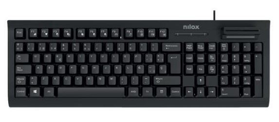 NILOX USB DNI READER KEYBOARD SPANISH BLACK NXKIRE0001