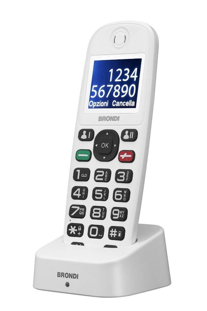 BRONDI AMICO DI CASA  MOBILE PHONE SENIOR WITH CHARGING BASE WHITE
