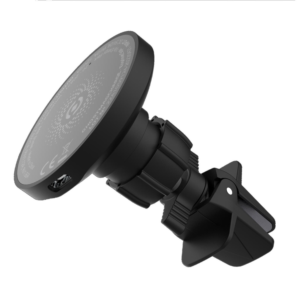 CELLY SOPORTE MAGNETICO COCHE MAGSAFE 15W CON CARGA INALAMBRICA GHOSTMAGCHARGE