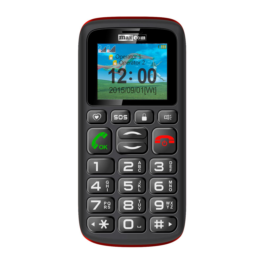 MAXCOM GSM COMFORT SENIOR MM428BB 4+4MB BLACK AND RED