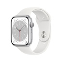 APPLE WATCH MP6K3TY/A SERIES 8 GPS 41MM SILVER ALUMINIIUM CASE WITH WHITE SPORT BAND