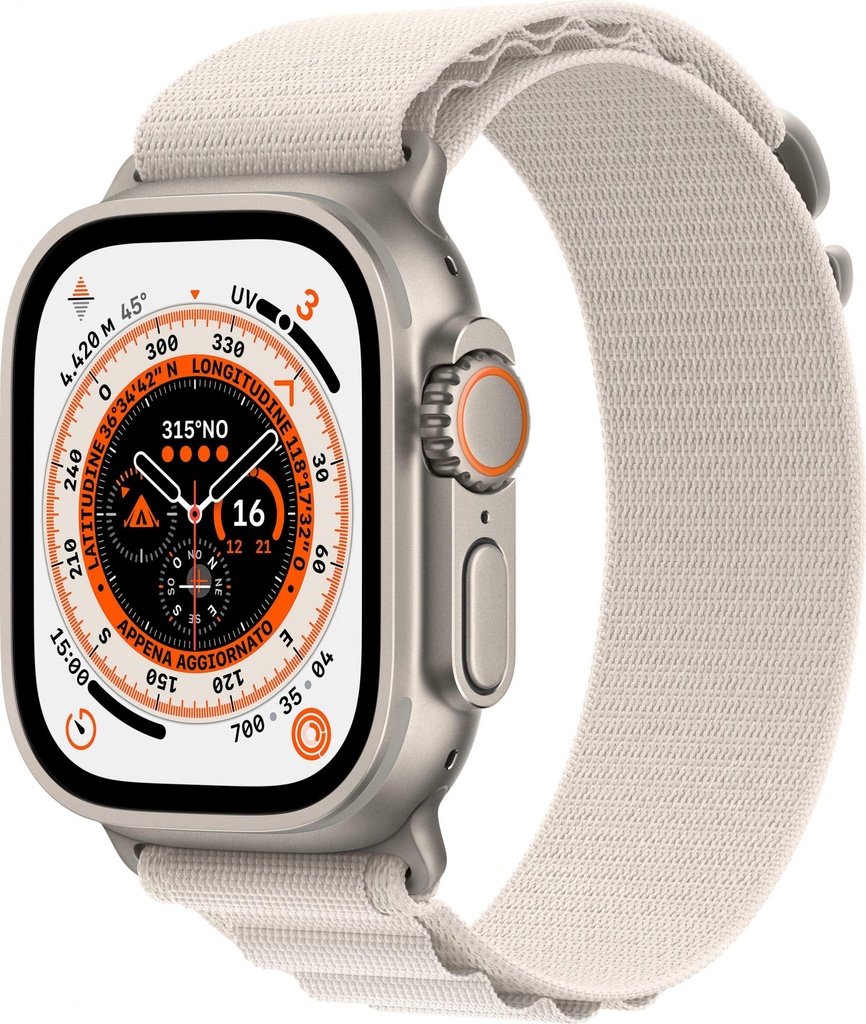 APPLE WATCH ULTRA MQFQ3TY/A GPS+CELLULAR 49MM TITANIUM CASE WITH STARLIGHT ALPINE LOOP-SMALL