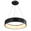LAMPARA DE TECHO COLGANTE 45cms LED 32 W, ALUMINIO COLOR NEGRO CON LUZ CALIDA