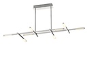 LAMPARA DE TECHO LED 36 W, ALUMINIO COLOR CROMO CON TEMPERATURA DE LUZ CALIDA 2700K, TAMAÑO 120cms.,  TUBOS EXTENSIBLES 32CM A 34CM