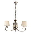 LAMPARA COLGANTE CON BASE COLOR CUERO, ESTRUCTURA DE HIERRO Y CRISTAL  Y PANTALLA DE HILOS EN COLOR CREMA,  DE 3 LUCES COMPATIBLE BOMBILLA LED DE BASE E27, ALTURA 90CM