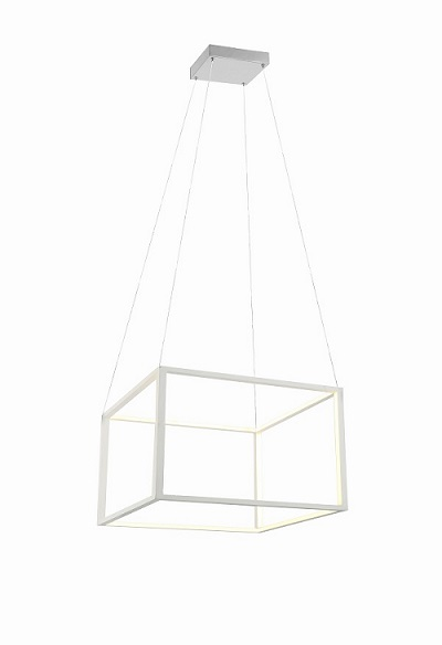 LAMPARA DE TECHO DECORATIVA, 65cms LED 53 W, ALUMINIO COLOR BLANCO CON TEMPERATURA DE LUZ MEDIA 4000K