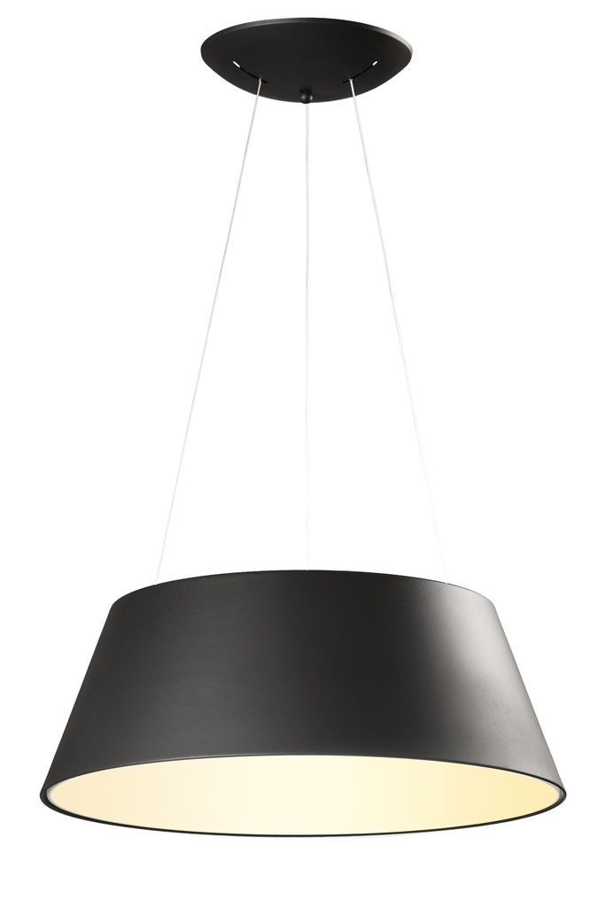 LAMPARA DE TECHO DECORATIVA, 45cms LED 36 W, ALUMINIO COLOR NEGRO CON TEMPERATURA DE LUZ INTERMEDIA 4000K