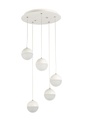 LAMPARA DE TECHO DECORATIVA 25 cms., CABLE EXTENSIBLE MAX. 1500 mms CON 5 LED DE  5W, ALUMINIO COLOR BLANCO Y ACRILICO CON TEMPERATURA DE LUZ DIMMABLE