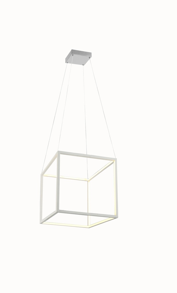LAMPARA DE TECHO DECORATIVA, 44cms LED 53 W, ALUMINIO COLOR BLANCO CON TEMPERATURA DE LUZ MEDIA 4000K