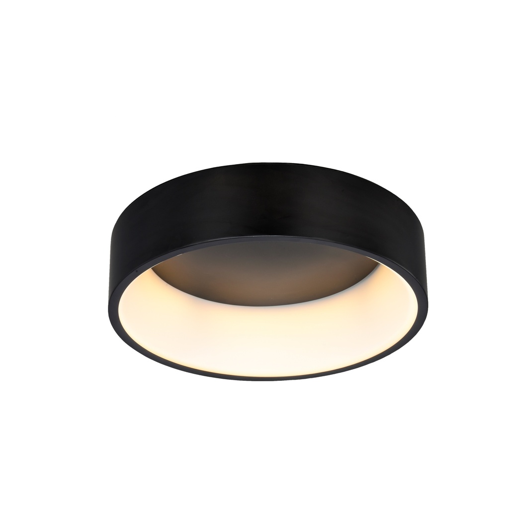 PLAFON DE TECHO 45cms LED 32 W, ALUMINIO COLOR NEGRO CON DE LUZ CALIDA