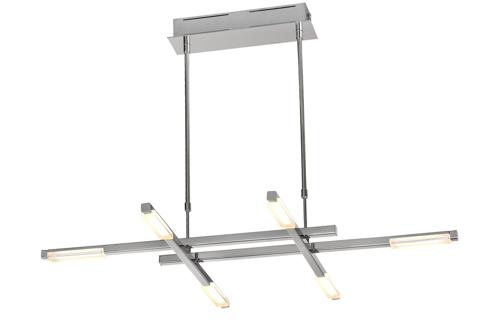 LAMPARA DE TECHO LED 27 W, ALUMINIO COLOR CROMO CON LUZ CALIDA 2700K, TAMAÑO 90CM, EXTENSIBLE DE 32 A 34CM