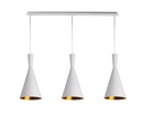 LAMPARA COLGANTE BLANCA INTERIOR DORADO ALTURA TOTAL 130CM DE 3 LUCES COMPATIBLES CON CUALQUIER BOMBILLA LED DE BASE E27