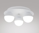 PLAFON DECORATIVO 25cms CON 3 LED DE  5W, ALUMINIO COLOR BLANCO Y ACRILICO CON TEMPERATURA DE LUZ DIMMABLE