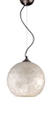 LAMPARA COLGANTE BASE COLOR MARRÓN  Y PANTALLA NACAR DE 1 BOMBILLA LED DE BASE E27, TOTAL ALTURA REGULABLE 125CM, DIAMETRO 25CM