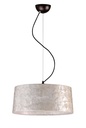 LAMPARA COLGANTE BASE MARRÓN  Y PANTALLA NACAR DE 1 LUZ COMPATIBLE BOMBILLA LED E27, ALTURA TOTAL REGULABLE 120CM DIAMETRO 45CM