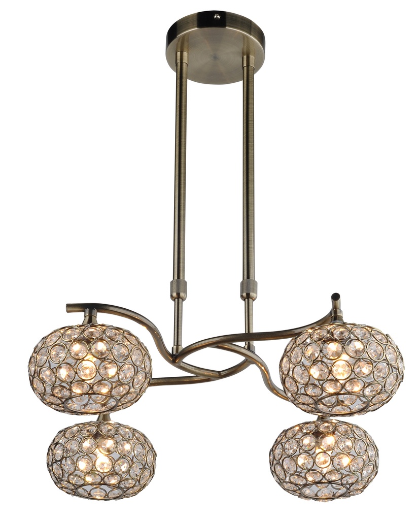 LAMPARA COLGANTE COLOR CUERO DE 4 LUCES ,  COMPATIBLES CON BOMBILLA LED DE BASE G9, ALTURA DE 30 A 90CM, DIAMETRO 48CM