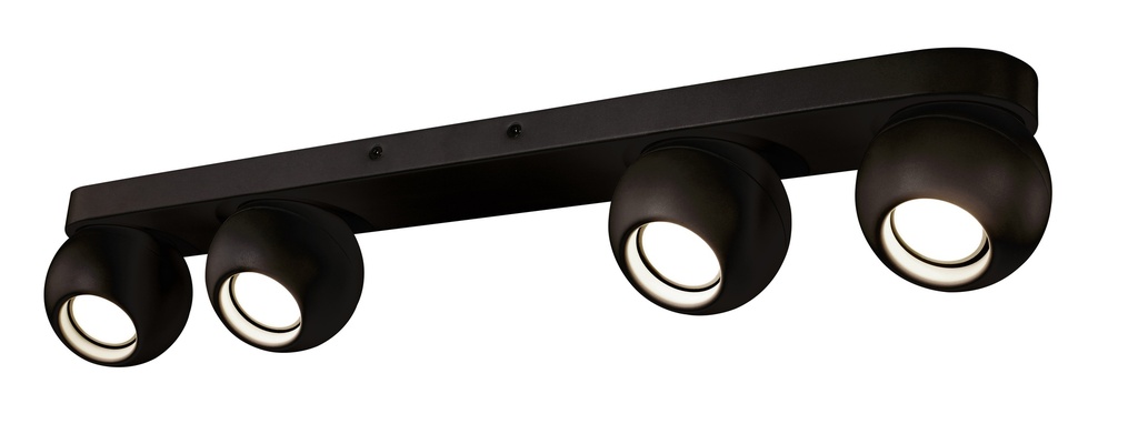 LAMPARA COLGANTE COLOR NEGRO DE 4 LUZ ORIENTABLE COMPATIBLE CON CUALQUIER BOMBILLA LED GU10,
