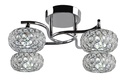 PLAFON COLOR CROMO DE 4 LUCES ,  COMPATIBLES CON BOMBILLA LED DE BASE G9, ALTURA 20CM, DIAMETRO 48CM