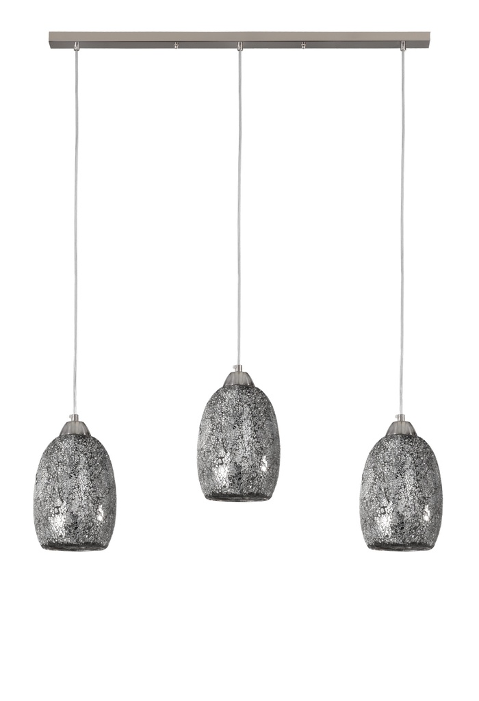LAMPARA COLGANTE BASE COLOR CROMO  Y TULIPA CRISTAL CROMADO DE 1 LUZ COMPATIBLE BOMBILLA LED DE BASE E27,ALTURA TOTAL 130CM, CUERPO 15CM