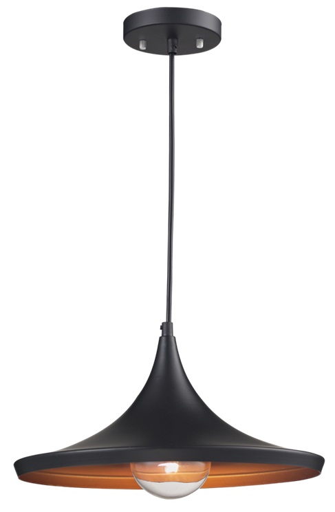 LAMPARA COLGANTE NEGRA INTERIOR DORADO ALTURA 120CM DE 1 LUZ COMPATIBLE CON CUALQUIER BOMBILLA LED DE BASE E27
