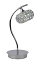 LAMPARA PIE DE SOBREMESA COLOR CROMO DE 1 LUZ ,  BOMBILLA LED DE BASE G9, ALTURA 35CM, DIAMETRO 17CM