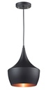 LAMPARA COLGANTE NEGRA INTERIOR DORADO ALTURA 130CM DE 1 LUZ COMPATIBLE CON CUALQUIER BOMBILLA LED DE BASE E27