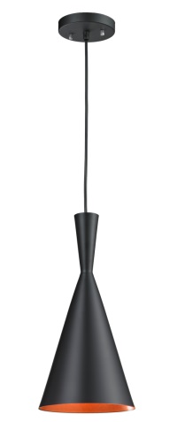 LAMPARA COLGANTE  ALTURA MAXIMA 130CM NEGRA INTERIOR DORADO DE 1 LUZ COMPATIBLE CON CUALQUIER BOMBILLA LED DE BASE E27,