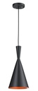 LAMPARA COLGANTE  ALTURA MAXIMA 130CM NEGRA INTERIOR DORADO DE 1 LUZ COMPATIBLE CON CUALQUIER BOMBILLA LED DE BASE E27,