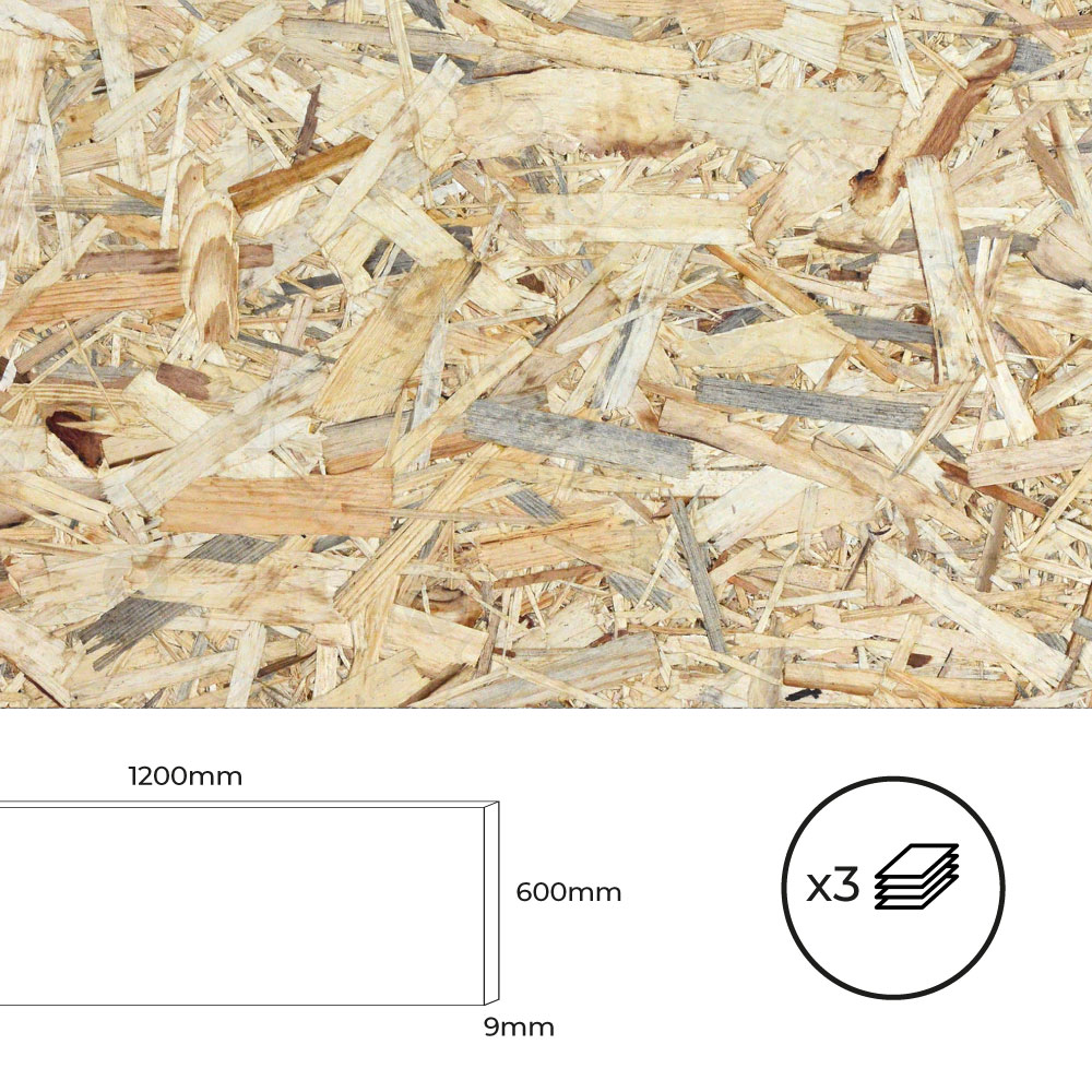 SET 3 TABLEROS OSB 1200x600x9mm. BERTINI