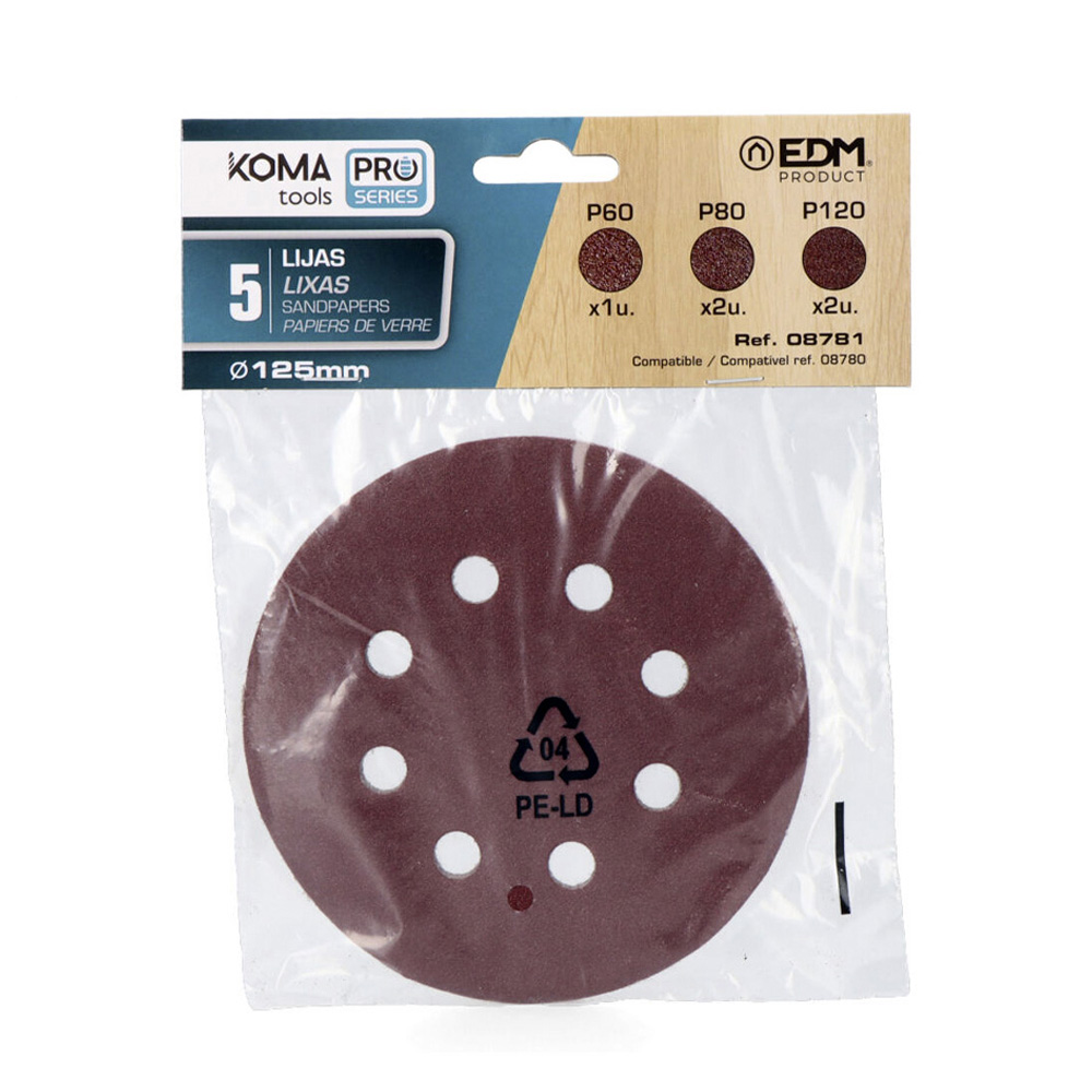 KIT 5 LIJAS RECAMBIO PARA 08780 KOMA TOOLS PRO SERIES BATTERY