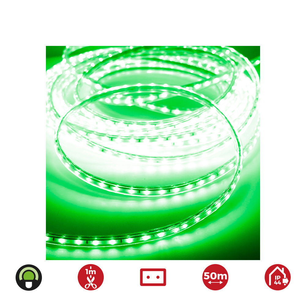 TIRA DE LED  60 LEDS/m 4,2W/m VERDE EDM 220-240V IP44 -  EURO/m  50m