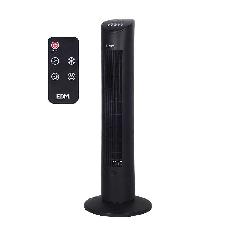 VENTILADOR DE TORRE. POTENCIA: 60W CON MANDO A DISTANCIA. NEGRO 28x78,3cm EDM