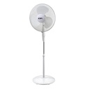 VENTILADOR DE PIE CON BASE CIRCULAR BLANCO POTENCIA: 45W ASPAS: Ø40cm ALTURA REGULABLE 110-130cm EDM