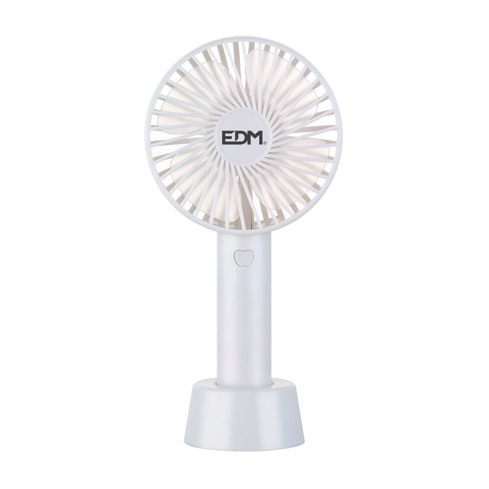 VENTILADOR DE MANO RECARGABLE 4,5W ASPAS Ø10,6x21,3cm EDM