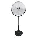 VENTILADOR DE PIE INDUSTRIAL CON BASE CIRCULAR CROMADO/NEGRO POTENCIA: 120W ASPAS: Ø50cm ALTURA REGULABLE 118-148cm EDM