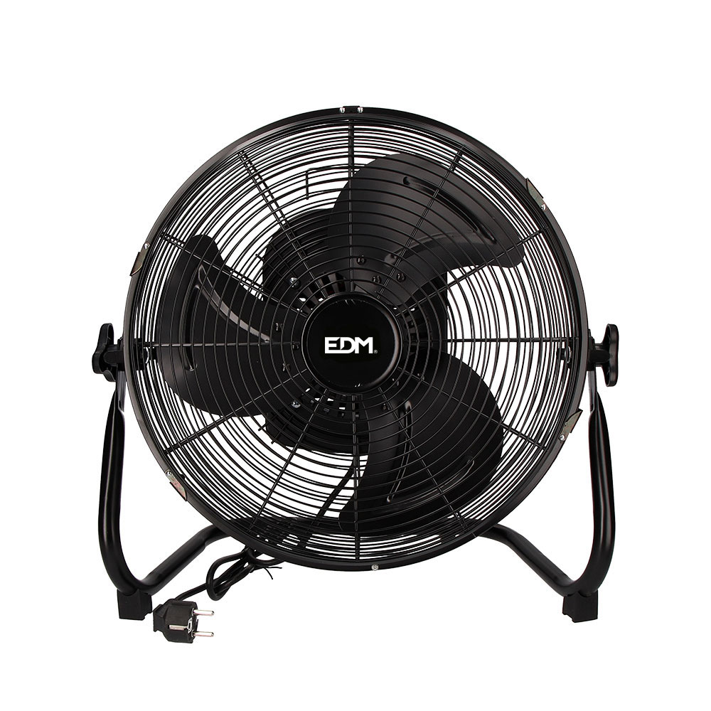 VENTILADOR INDUSTRIAL DE SUELO OSCILANTE. NEGRO. POTENCIA: 60W ASPAS: Ø40x51,5cm EDM