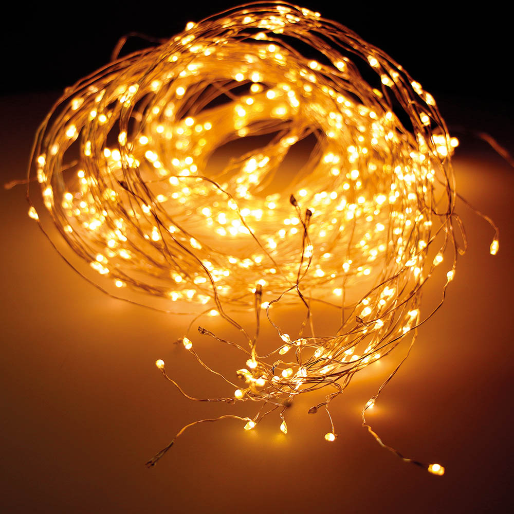 ULT. UNIDADES GUIRNALDA MICRO LED 190cm 640 LEDS EFECTO FLASH LUZ CALIDA 6,9m