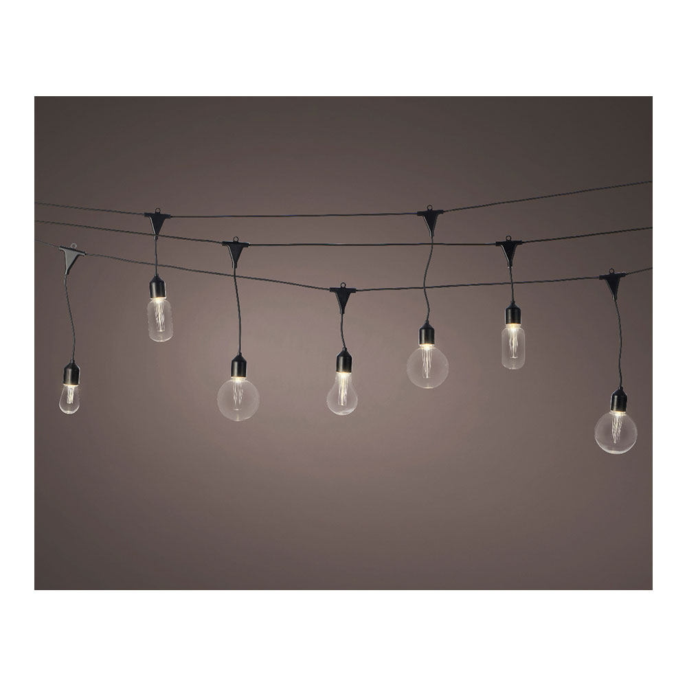 GUIRNALDA BOMBILLAS EXTERIOR 14,5m 20 LEDS IP44 LUZ CALIDA LUMINEO