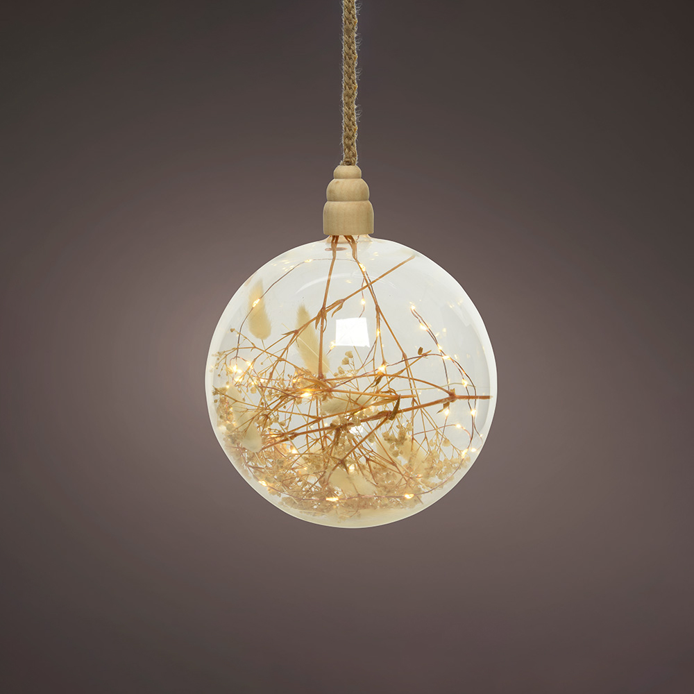 BOLA MICROLED DECORATIVA CON CUERDA FINA Ø20x80cm 40 LEDS