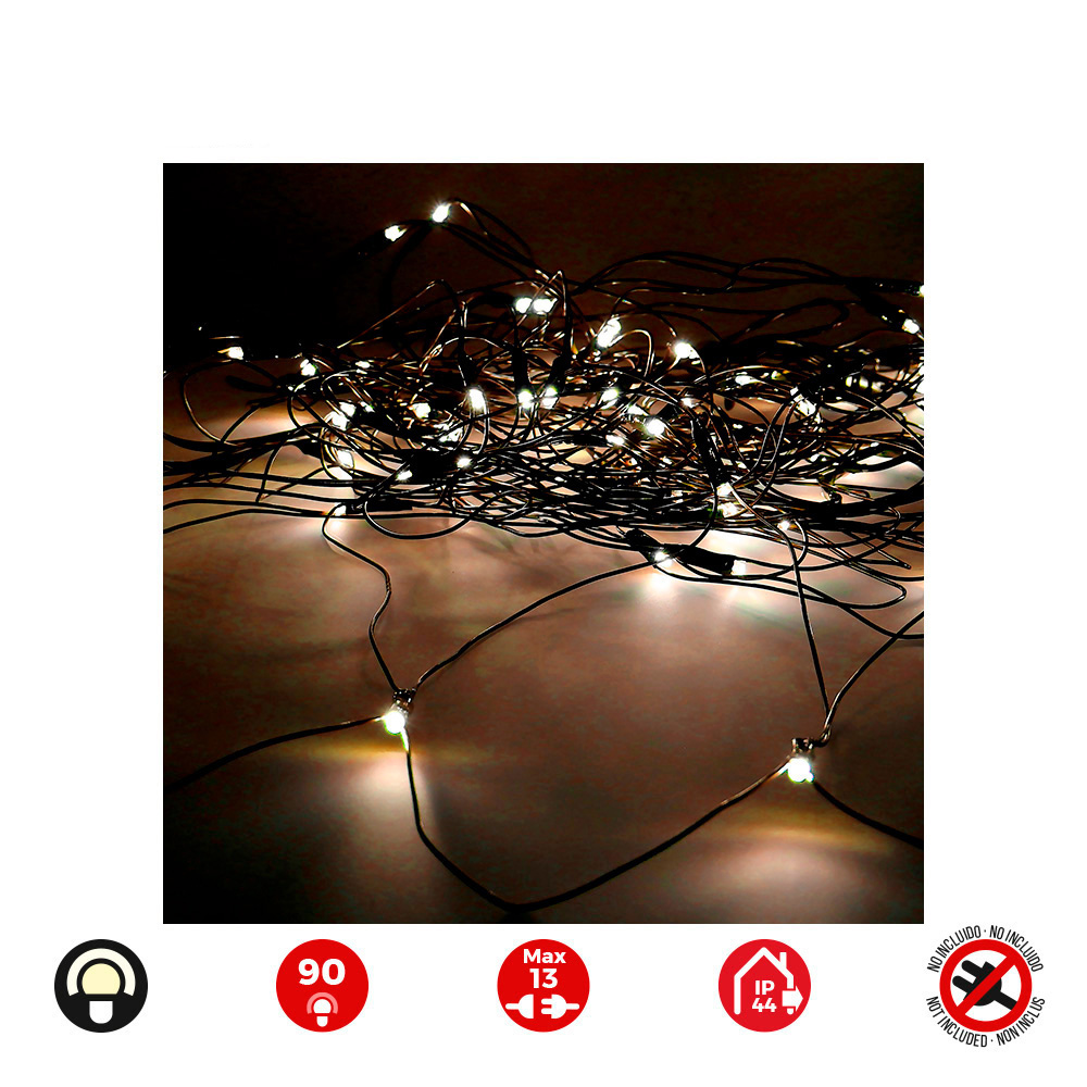 CORTINA RED EASY-CONNECT 2x1,5m  90 LEDS BLANCO CALIDO 30V (INTERIOR-EXTERIOR) EDM TOTAL 1,62W