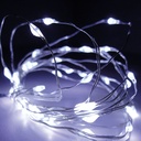 GUIRNALDA A PILAS  FIJA 40 LEDS CABLE ALAMBRE PLATEADO LUZ BLANCO FRIO 2,20m