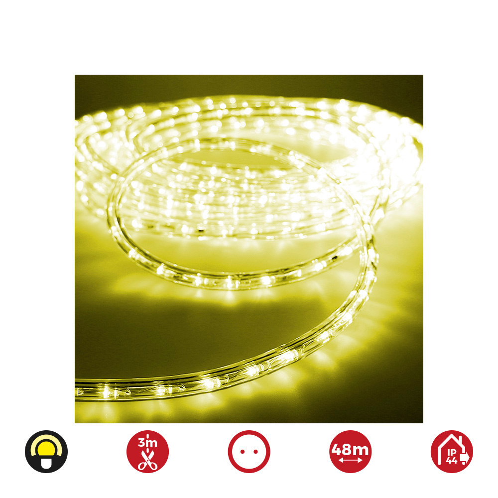 TUBO FLEXILED LED 2 VIAS MULTIFUNCION 36 LEDS/m  AMARILLO (IP44 INTERIOR-EXTERIOR) EDM. 48m EURO/m