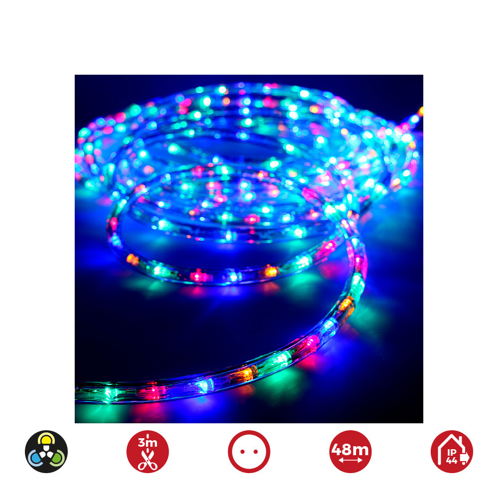 TUBO FLEXILED  LED 2 VIAS MULTIFUNCION 36 LEDS/m  MULTICOLOR (IP44 INTERIOR-EXTERIOR) EDM.  48m  EURO/m